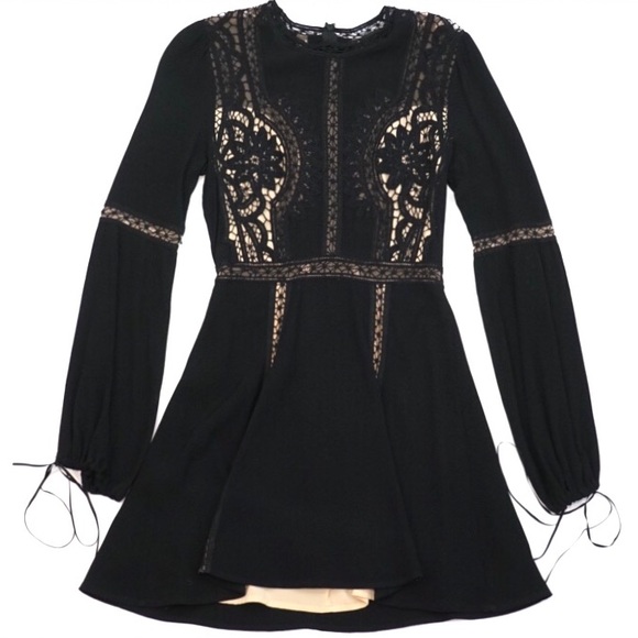 For Love And Lemons Dresses & Skirts - For Love and Lemons Black Lace Long Sleeve Dress